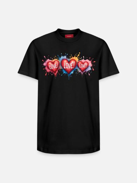 Liebestext Herzenform-Gemälde Druck - Relaxed Unisex Supima Cotton T-Shirt – von SPREAD - Schwarz