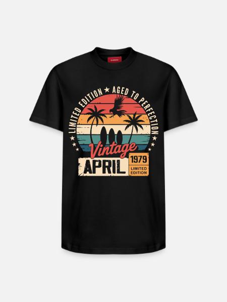 1979 April Birthday Legend April 1979 - Relaxed Unisex Supima Cotton T-Shirt – by SPREAD - black
