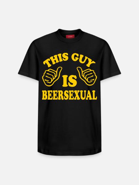 This Guy Is Beersexual - Relaxed Unisex Supima Cotton T-Shirt – by SPREAD - black