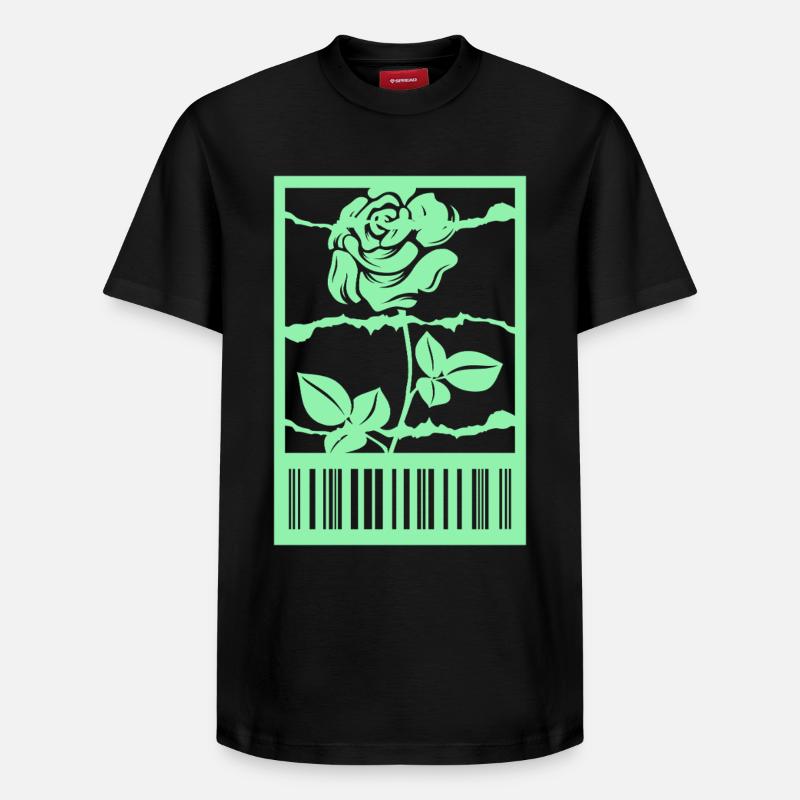 Gothic Rose Stacheldraht Strichcode Urban Style - Relaxed Unisex Supima Cotton T-Shirt – von SPREAD - Schwarz