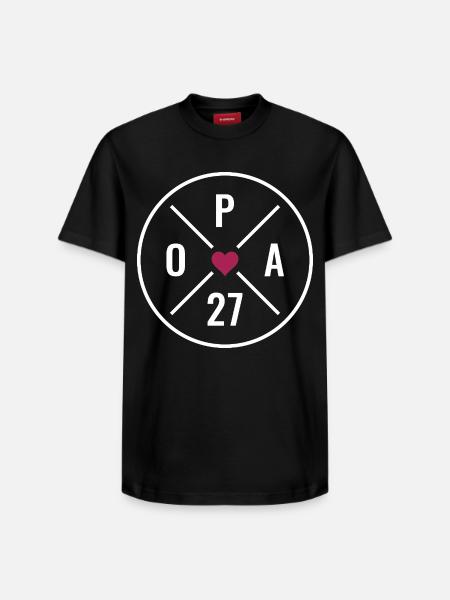 Opa 27 Herz - Relaxed Unisex Supima Cotton T-Shirt – von SPREAD - Schwarz