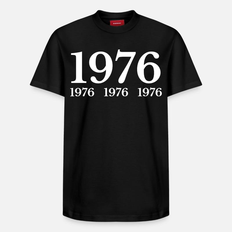 1976 - T-shirt unisexe décontracté en coton Supima – de SPREAD - noir
