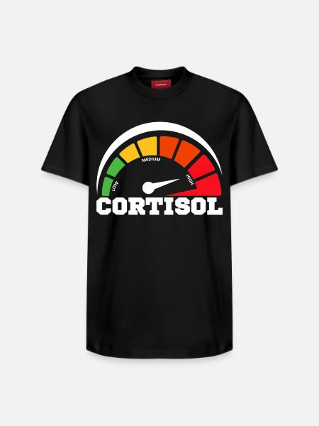 Funny Low cortisol Hilarious Stress Free Cortisol - Relaxed Unisex Supima Cotton T-Shirt – by SPREAD - black