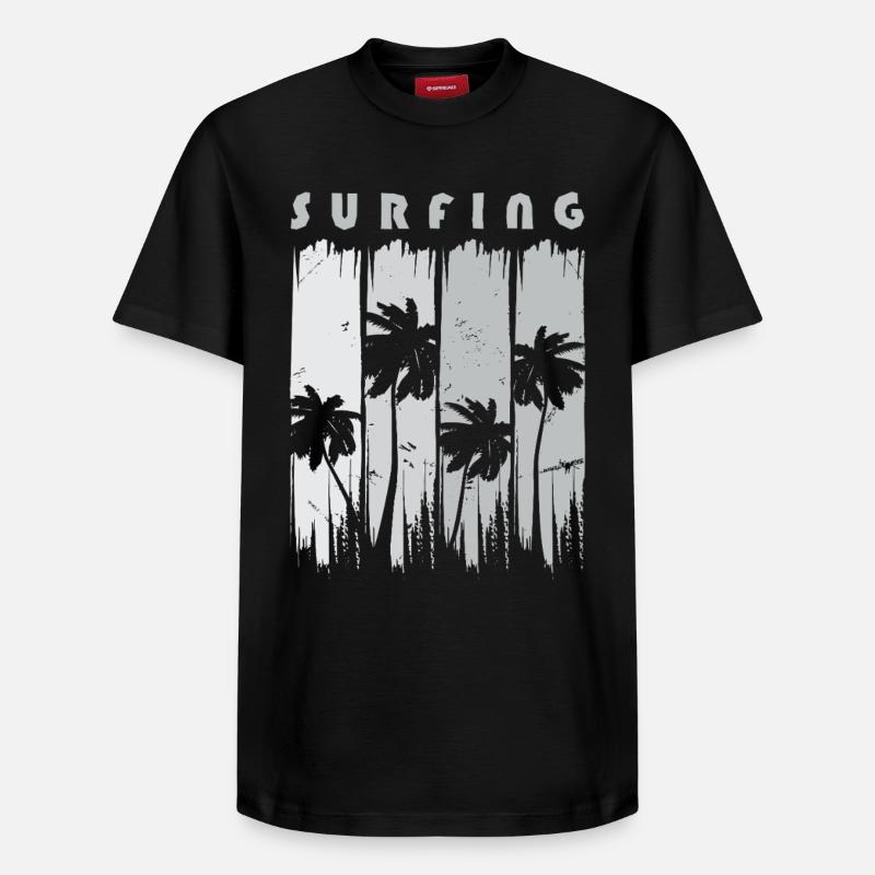Surf Surfen Surfer - T-shirt unisexe décontracté en coton Supima – de SPREAD - noir