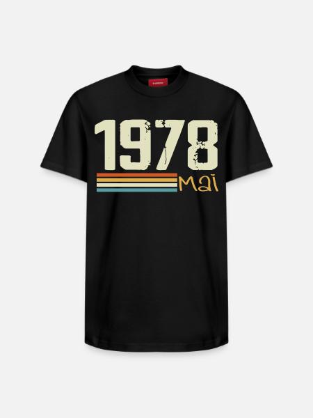 Mai 1978 - T-shirt unisexe décontracté en coton Supima – de SPREAD - noir