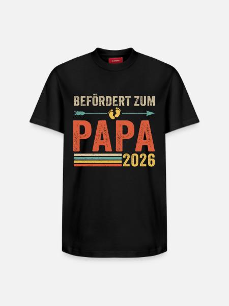 Retro Befördert zum Papa 2026 - Relaxed Unisex Supima Cotton T-Shirt – von SPREAD - Schwarz