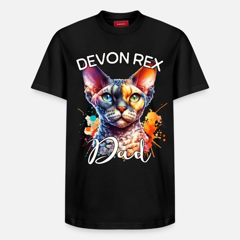 Papa Devon Rex - T-shirt unisexe décontracté en coton Supima – de SPREAD - noir