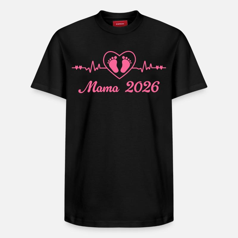Maman enceinte 2026 - T-shirt unisexe décontracté en coton Supima – de SPREAD - noir