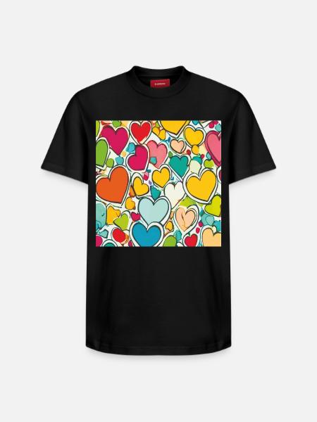 Herz als Aquarell - Relaxed Unisex Supima Cotton T-Shirt – von SPREAD - Schwarz
