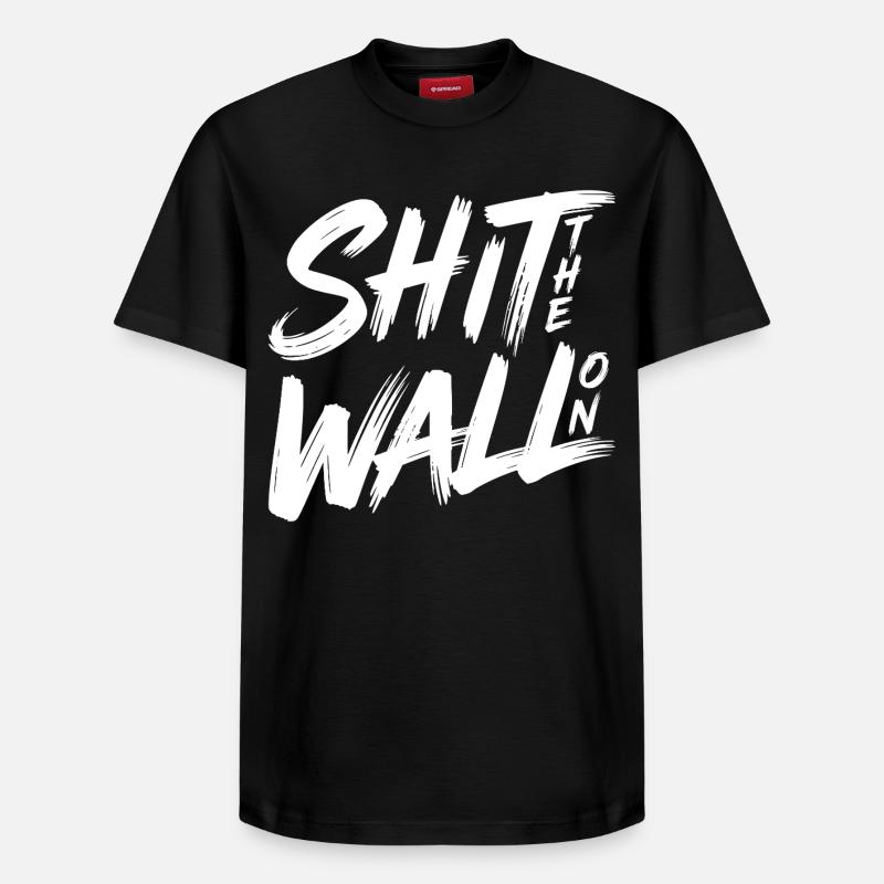 Arrête le mur - T-shirt unisexe décontracté en coton Supima – de SPREAD - noir