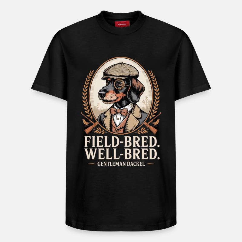 Gentleman Dackel - Relaxed Unisex Supima Cotton T-Shirt – von SPREAD - Schwarz