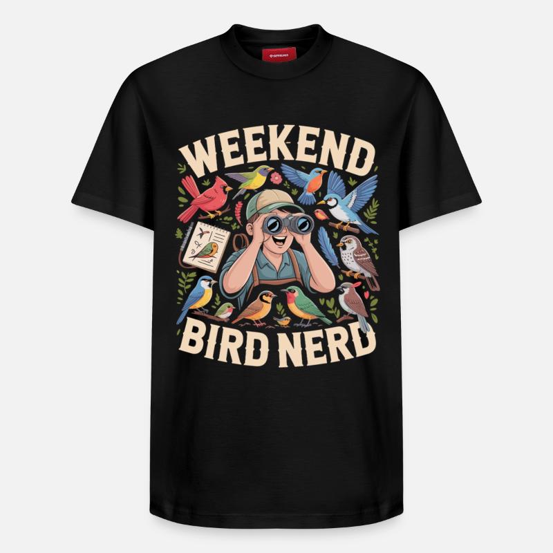 Weekend Bird Nerd Vogelbeobachter - Relaxed Unisex Supima Cotton T-Shirt – von SPREAD - Schwarz