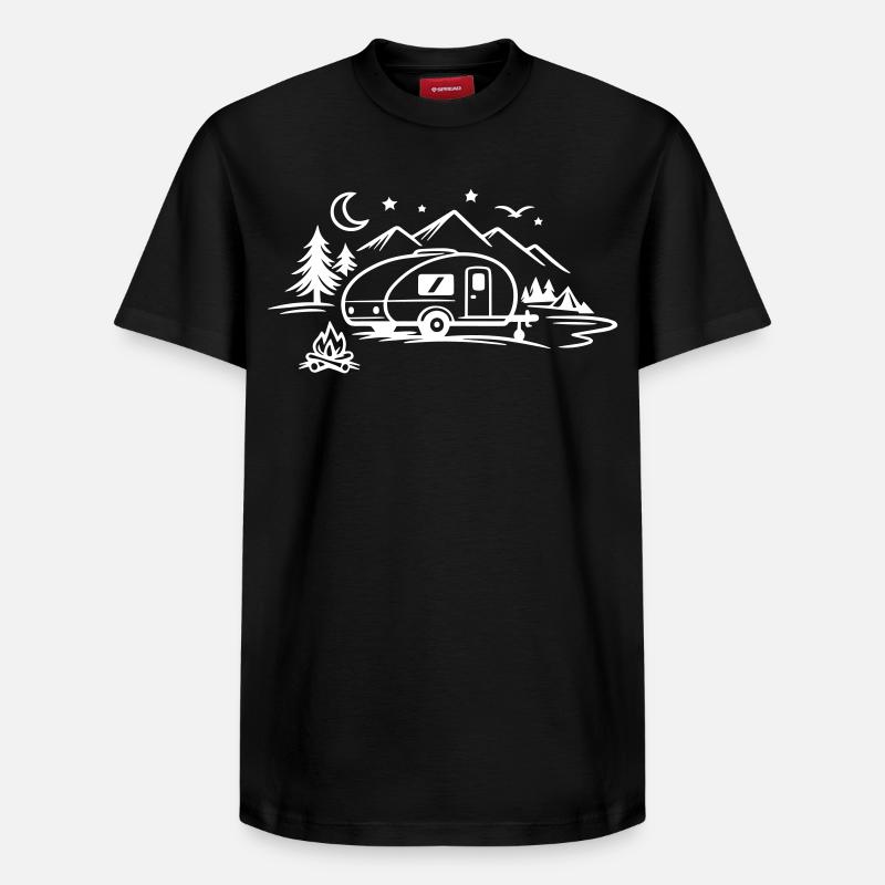 Camping-campeur - T-shirt unisexe décontracté en coton Supima – de SPREAD - noir