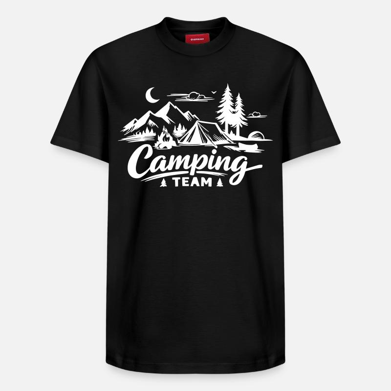 Camping Team - Relaxed Unisex Supima Cotton T-Shirt – von SPREAD - Schwarz