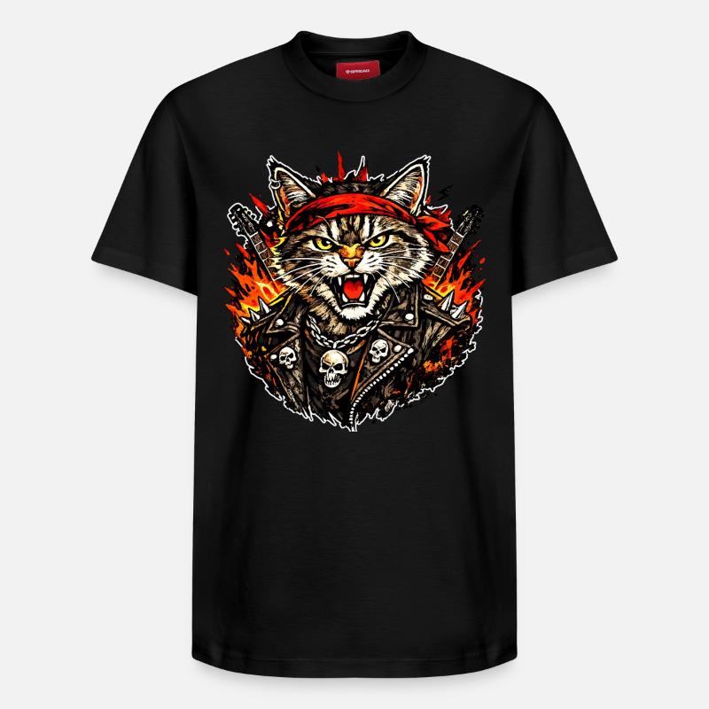 Chat à bascule - T-shirt unisexe décontracté en coton Supima – de SPREAD - noir