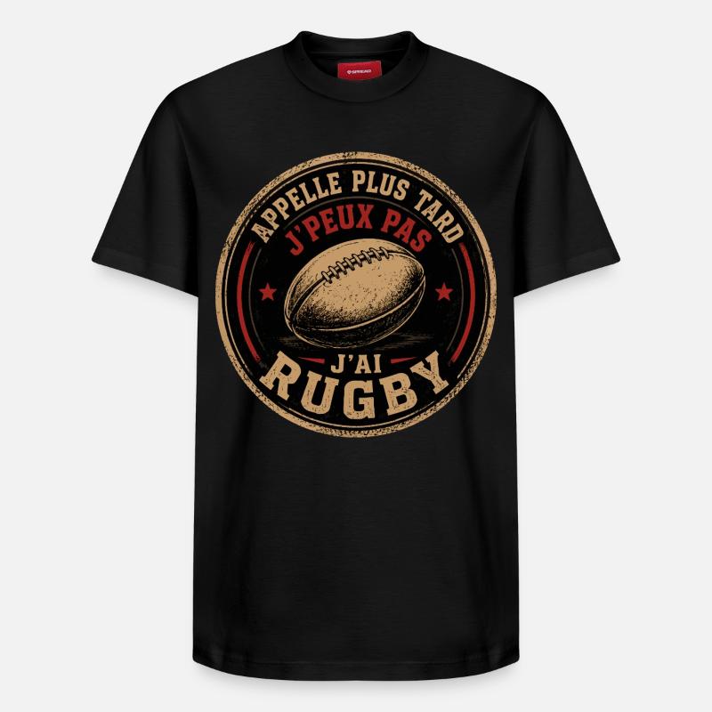 Appelle Plus Tard Rugby - T-shirt unisexe décontracté en coton Supima – de SPREAD - noir