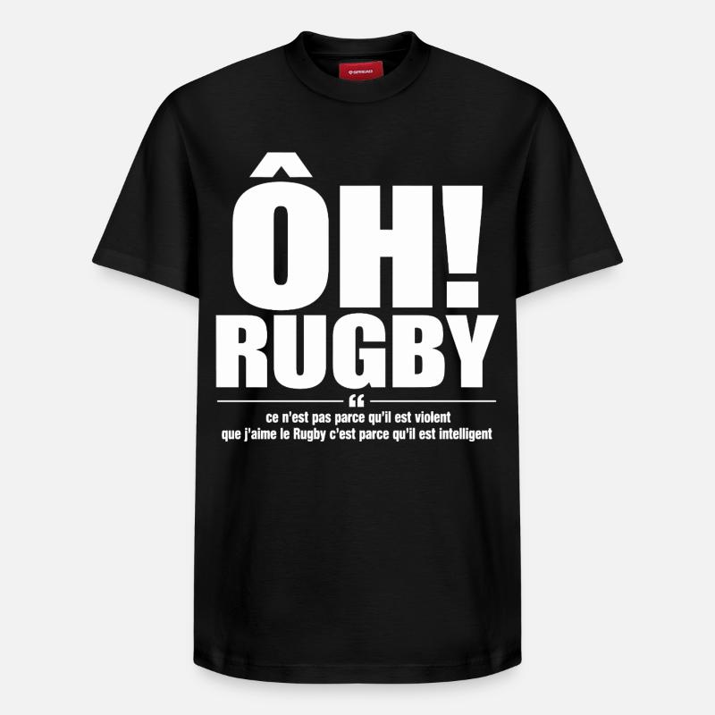 rugby intelligent - T-shirt unisexe décontracté en coton Supima – de SPREAD - noir