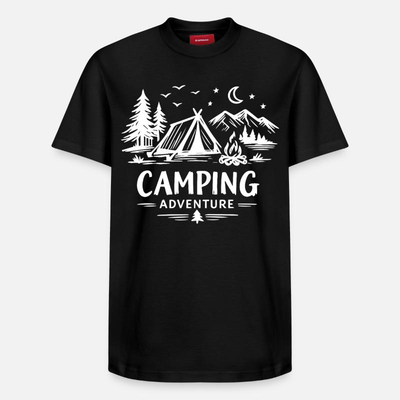 Camping Aventure - T-shirt unisexe décontracté en coton Supima – de SPREAD - noir