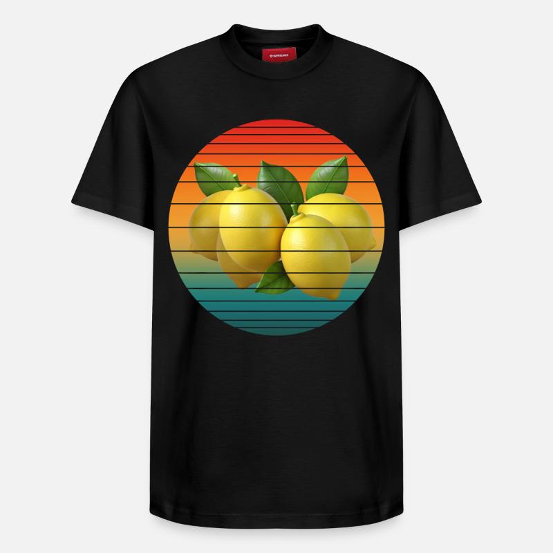 Fruit du citron - T-shirt unisexe décontracté en coton Supima – de SPREAD - noir