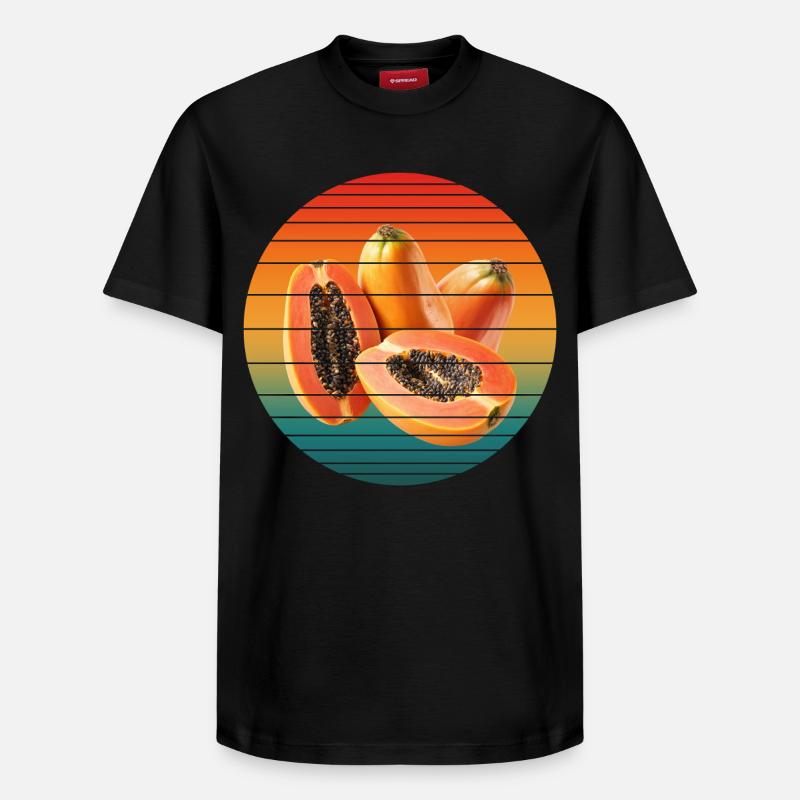 Fruit de papaye - T-shirt unisexe décontracté en coton Supima – de SPREAD - noir