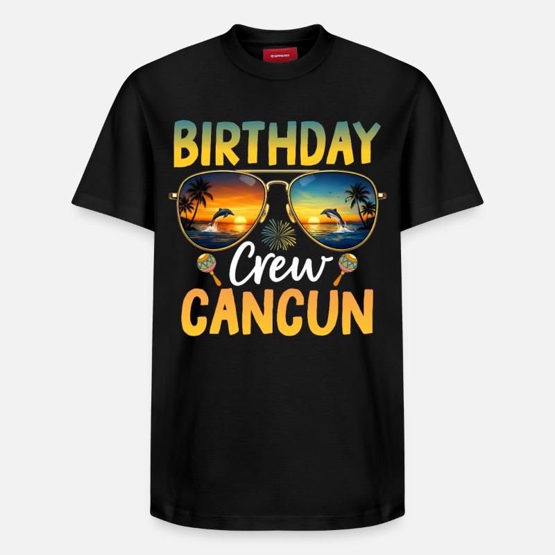 Birthday Crew Cancun - Relaxed Unisex Supima Cotton T-Shirt – von SPREAD - Schwarz