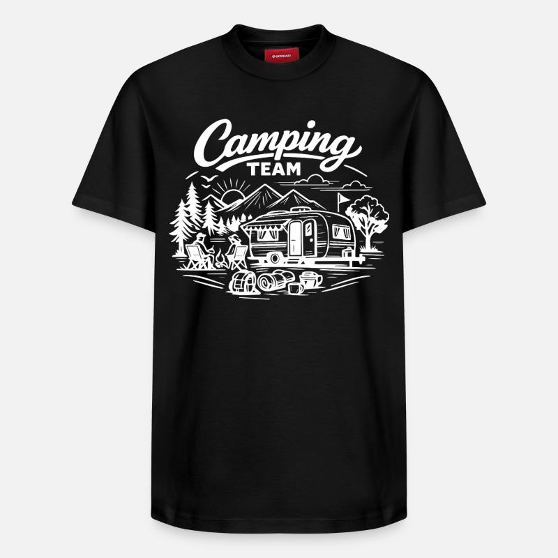 Camping Team Wagon - T-shirt unisexe décontracté en coton Supima – de SPREAD - noir