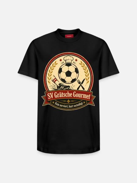 SV Grätsche Gourmet - Relaxed Unisex Supima Cotton T-Shirt – von SPREAD - Schwarz
