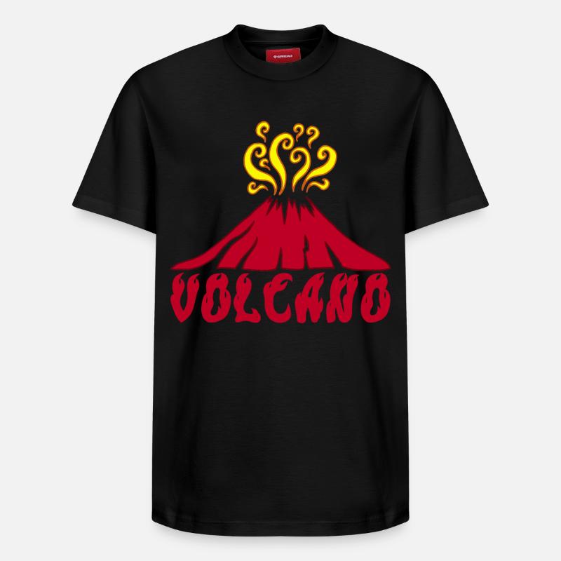 Erupting volcano - Relaxed Unisex Supima Cotton T-Shirt – by SPREAD - black