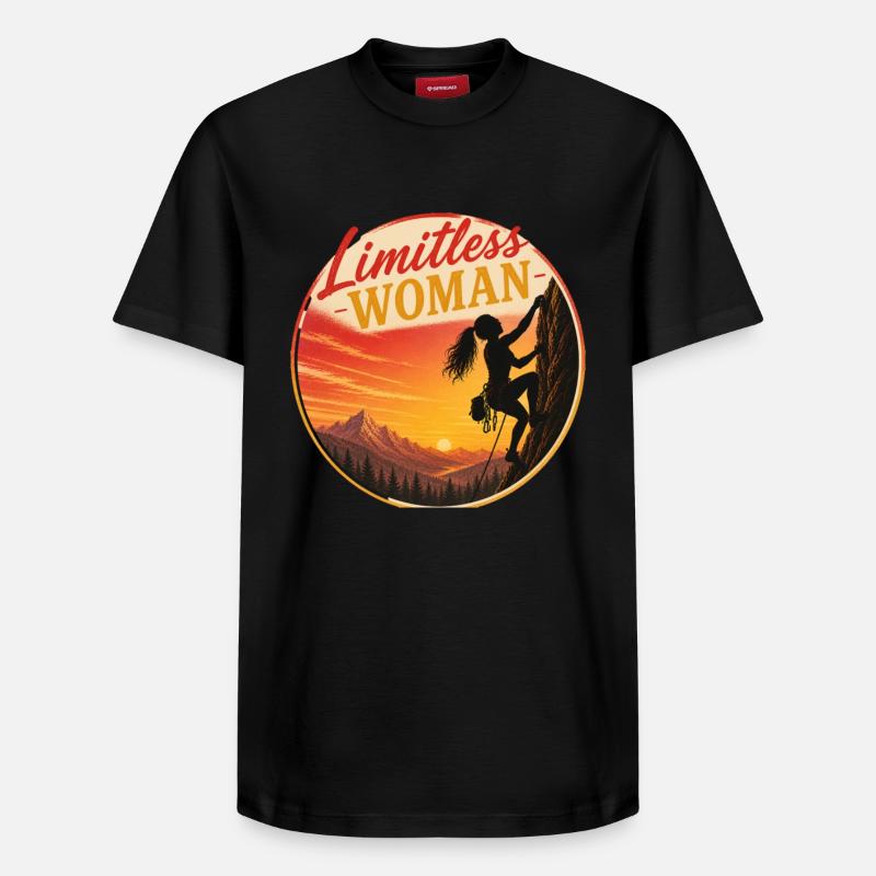 Femme sans limites – Escalade sans limites - T-shirt unisexe décontracté en coton Supima – de SPREAD - noir