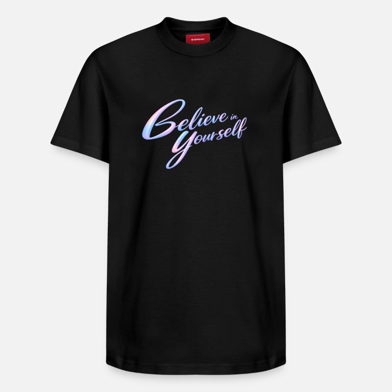 an sich selbst glauben - Relaxed Unisex Supima Cotton T-Shirt – von SPREAD - Schwarz