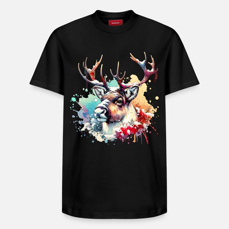 Cadeau du renne - T-shirt unisexe décontracté en coton Supima – de SPREAD - noir