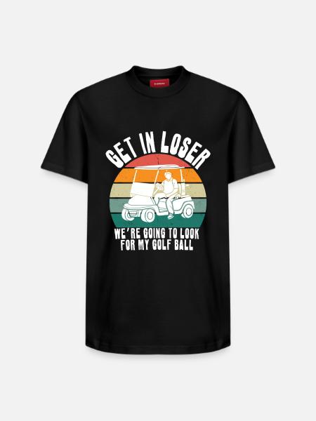 Retro Golf Cart Sunset - Relaxed Unisex Supima Cotton T-Shirt – by SPREAD - black