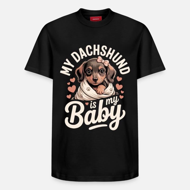 Bébé teckel - T-shirt unisexe décontracté en coton Supima – de SPREAD - noir