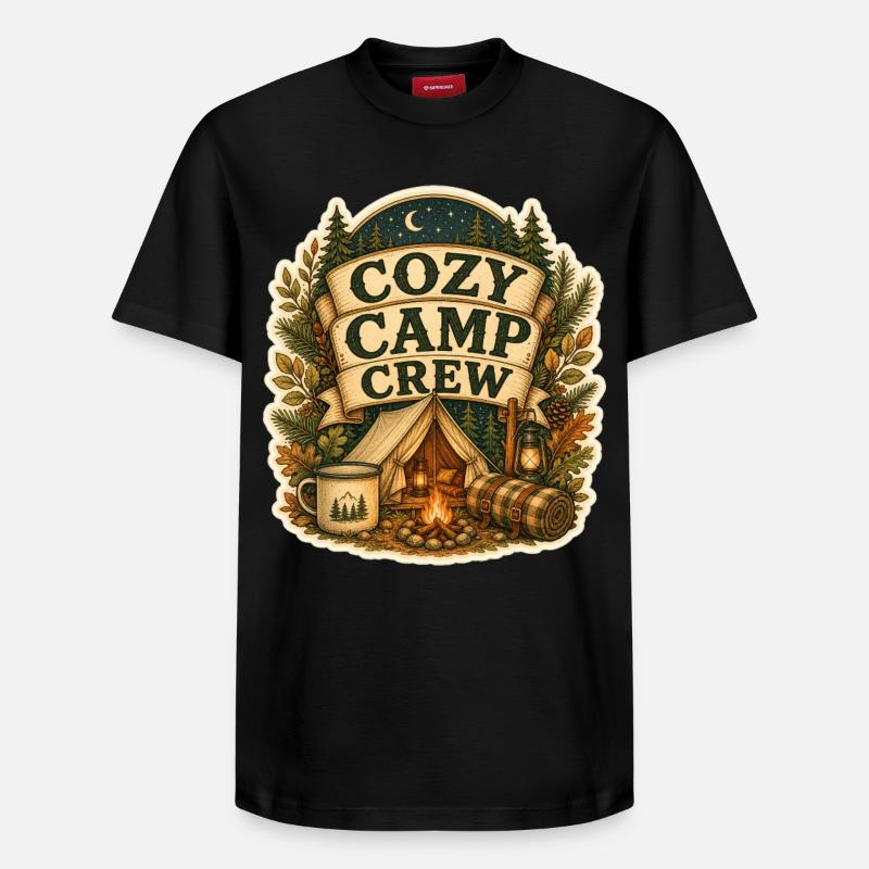 COZY CAMP CREW - Relaxed Unisex Supima Cotton T-Shirt – by SPREAD - black