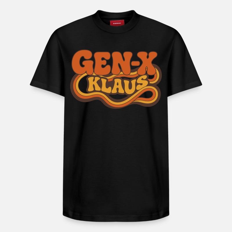 Gen-X Klaus: Psychedelic Retro - Relaxed Unisex Supima Cotton T-Shirt – von SPREAD - Schwarz