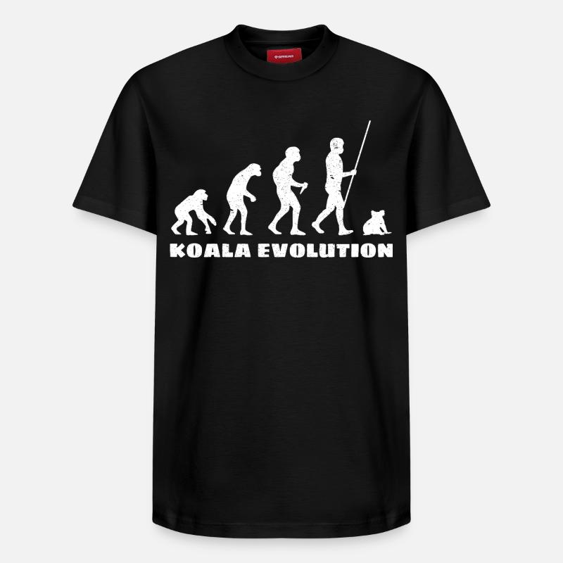 Koala Evolution - Relaxed Unisex Supima Cotton T-Shirt – von SPREAD - Schwarz
