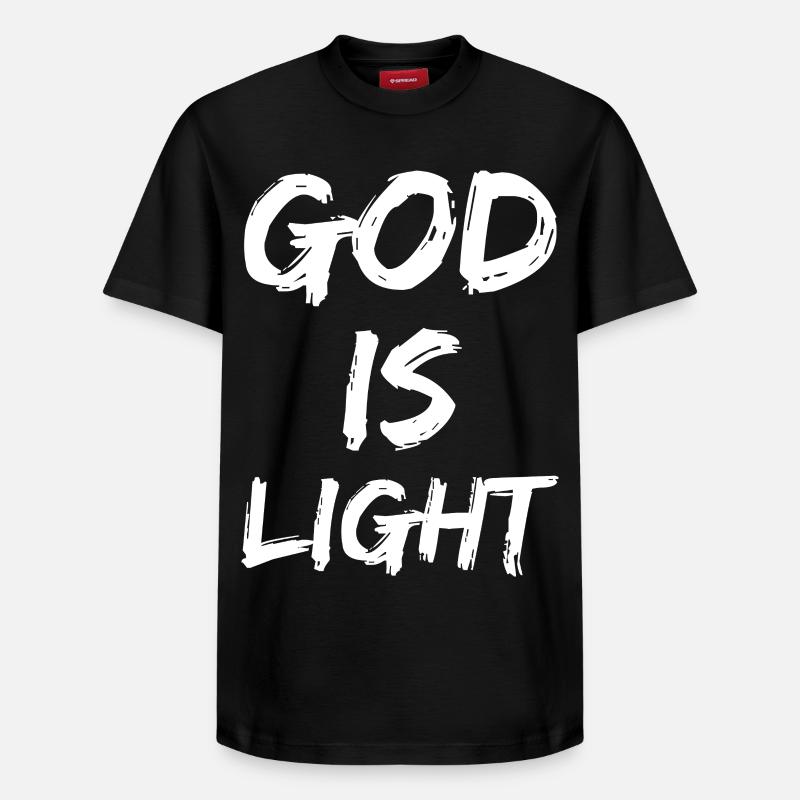 Dieu est Lumière - T-shirt unisexe décontracté en coton Supima – de SPREAD - noir