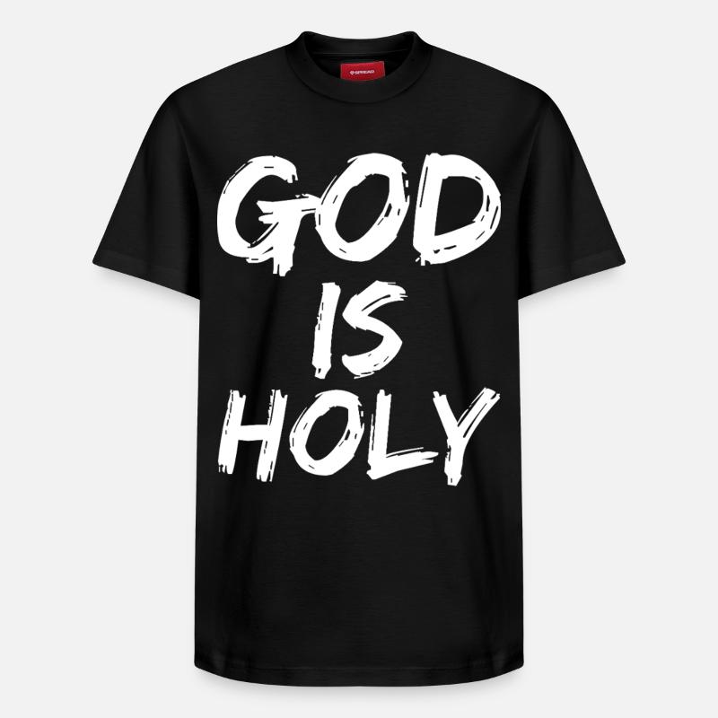god is holy - Relaxed Unisex Supima Cotton T-Shirt – by SPREAD - black