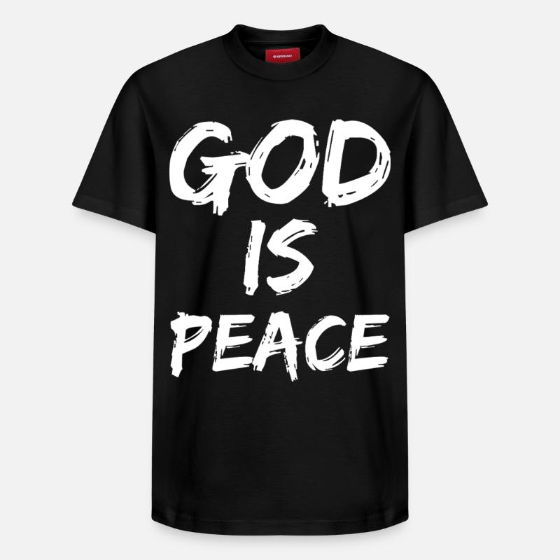 god is peace - Relaxed Unisex Supima Cotton T-Shirt – by SPREAD - black
