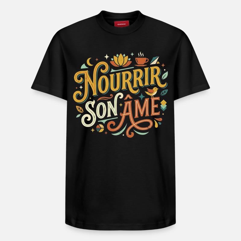 Nourrir son âme - T-shirt unisexe décontracté en coton Supima – de SPREAD - noir