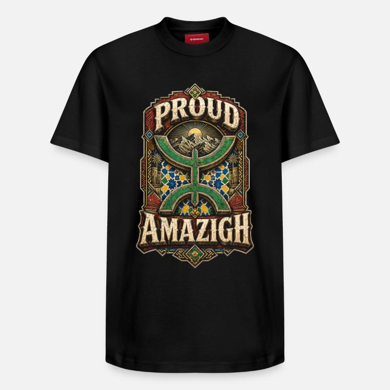 Maroc Marocain Fier Amazigh - T-shirt unisexe décontracté en coton Supima – de SPREAD - noir