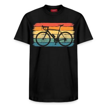 Vintage Fahrrad Tshirt Retro Bicycle Cycling Shirt - Relaxed Unisex Supima Cotton T-Shirt – by SPREAD - black - Front - AI Model Female 172 light (172cm) & AI Model Male 178 light (178cm)