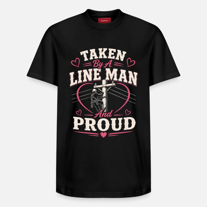 Épouse de Fier Lineman Câble - T-shirt unisexe décontracté en coton Supima – de SPREAD - noir