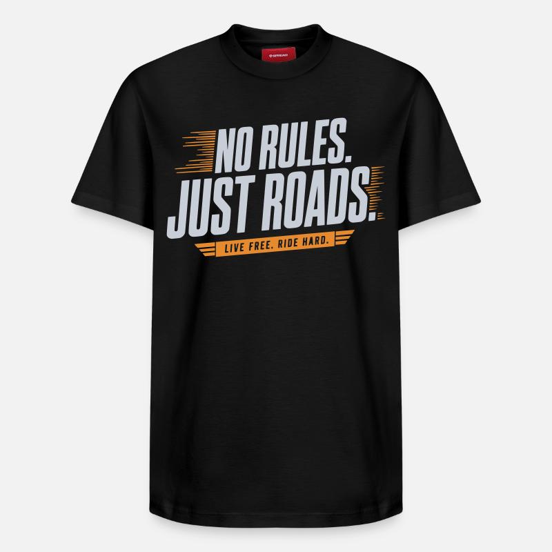 No Rules Just Roads - Relaxed Unisex Supima Cotton T-Shirt – von SPREAD - Schwarz