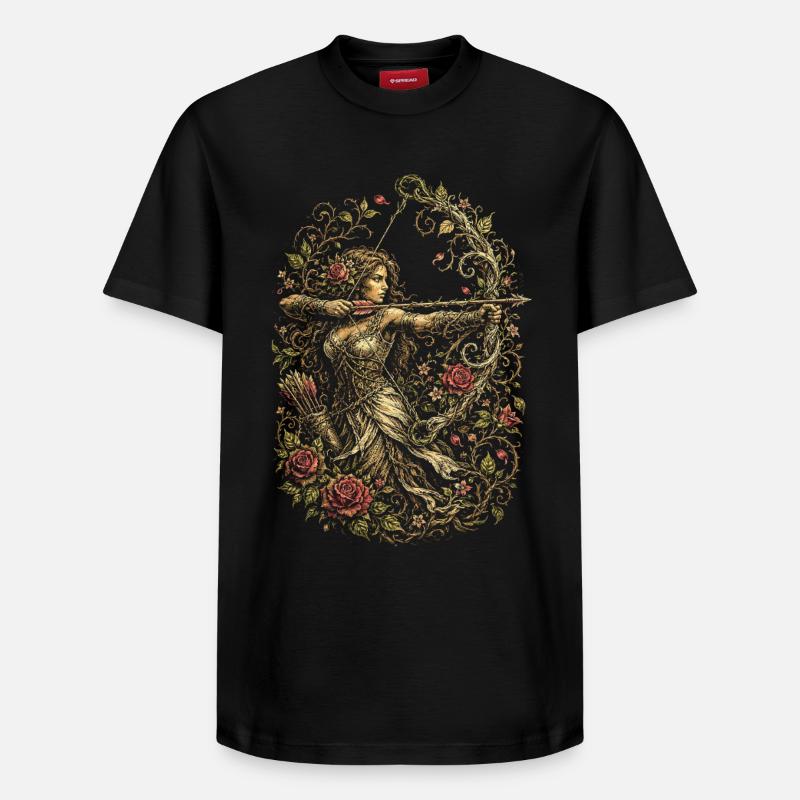 Bogenschießen Bogenschütze - Relaxed Unisex Supima Cotton T-Shirt – von SPREAD - Schwarz