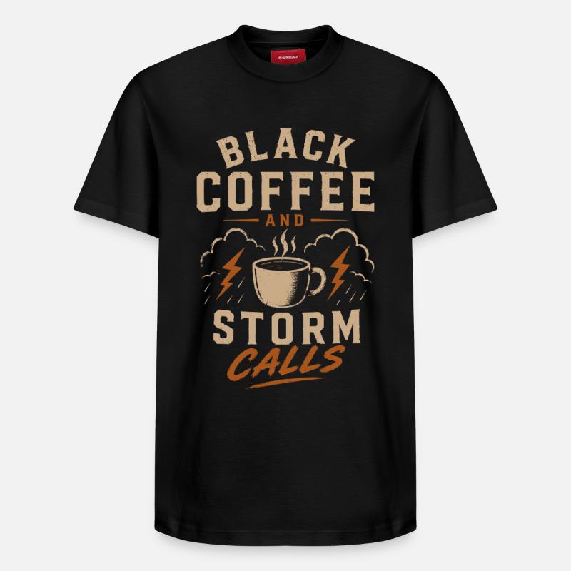 Lineman Strom Schwarzer Kaffee Und Sturm - Relaxed Unisex Supima Cotton T-Shirt – von SPREAD - Schwarz