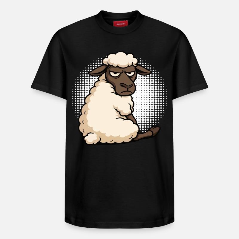 Schaf Schafe Schäfer Schafhalter Schafbock - Relaxed Unisex Supima Cotton T-Shirt – von SPREAD - Schwarz