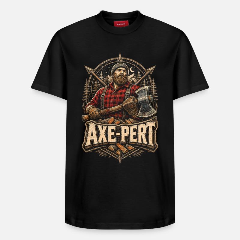 Bûcheron Bûcheron Bûcheron Hache-Pert - T-shirt unisexe décontracté en coton Supima – de SPREAD - noir