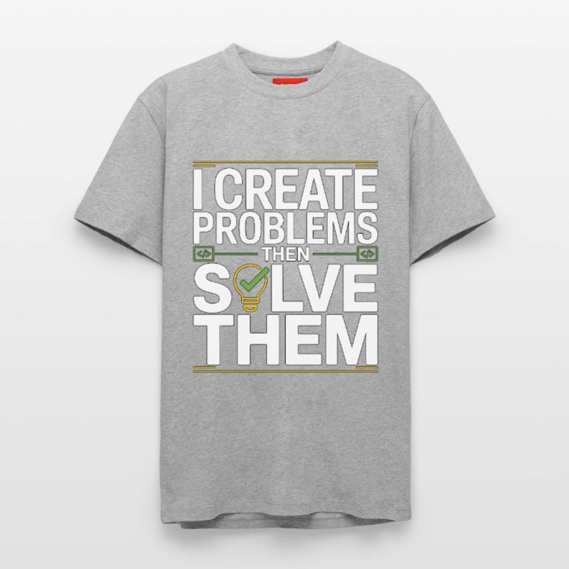 Game Developer I Create Problems Then Game Coder Relaxed Unisex Supima Cotton T-Shirt – von SPREAD