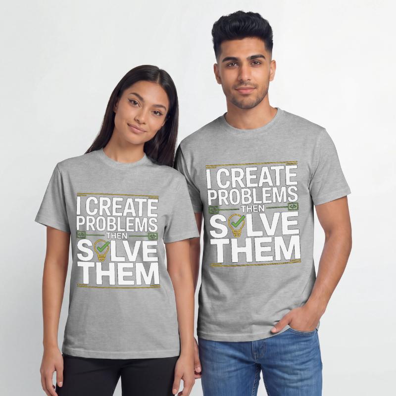 Game Developer I Create Problems Then Game Coder Relaxed Unisex Supima Cotton T-Shirt – von SPREAD
